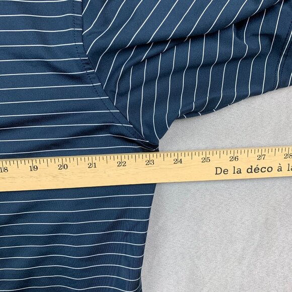 FootJoy Men's Navy Striped Polo Shirt - Picture 5 of 8